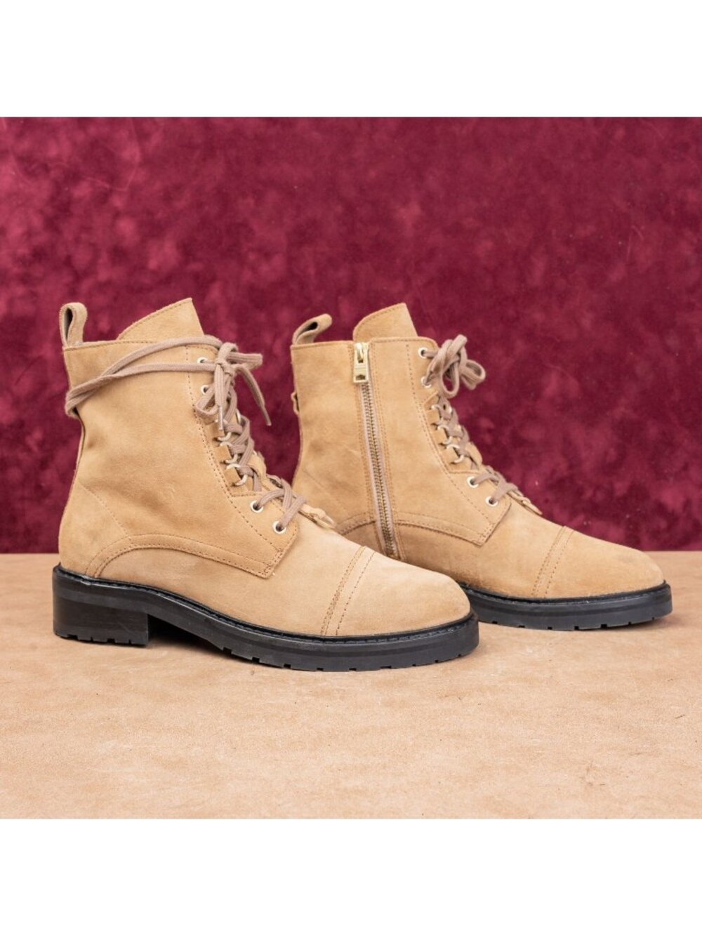 AllSaints Women Desert Suede Festival Party Ankle Combat Boots size 10US EUR40